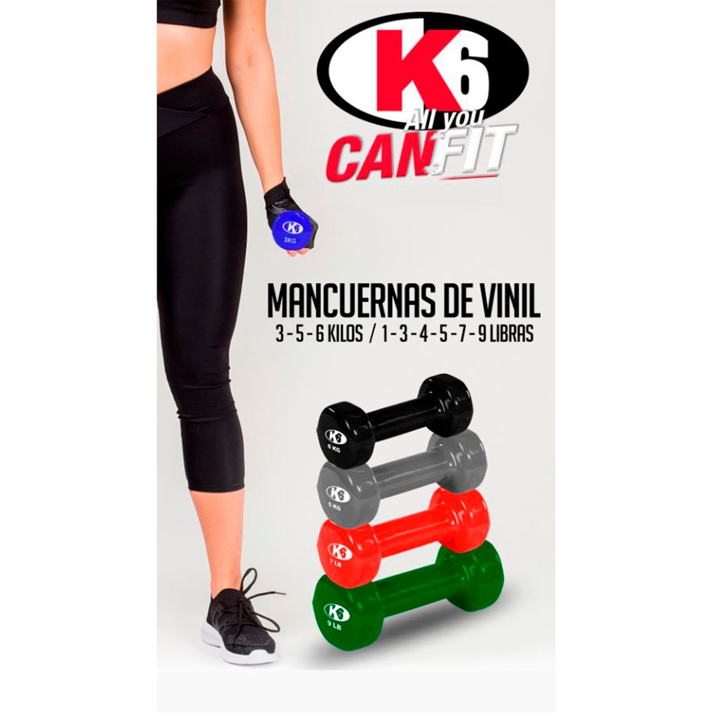 Mancuerna de Vinil K6 3Lb