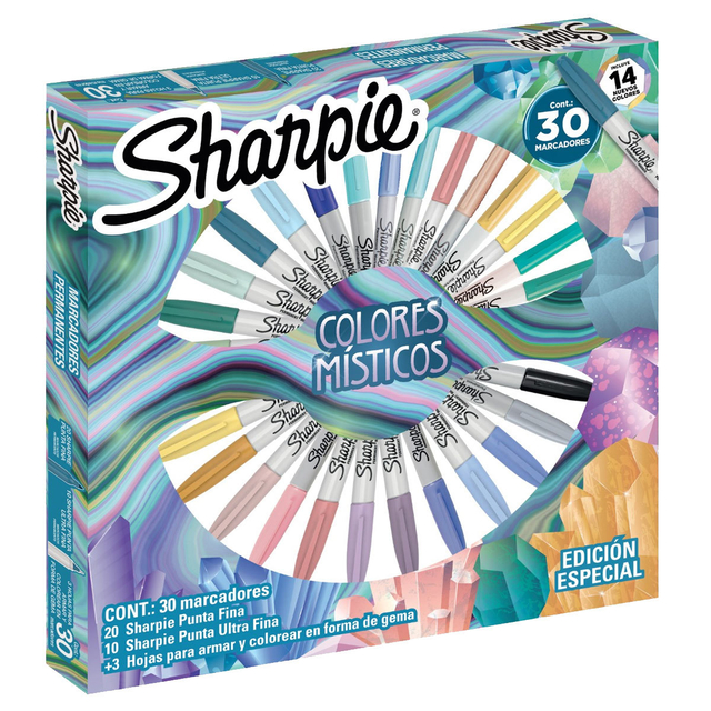 Marcador Permanente Sharpie Ruleta Fine Místico x30
