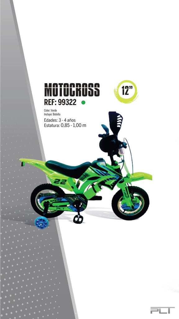 Bicicleta Rin 12 PLT Motocross para Niños