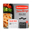 Set de 30 Recipientes con tapa diferentes tamaños Negro Rubbermaid