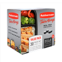 Set de 30 Recipientes con tapa diferentes tamaños Negro Rubbermaid