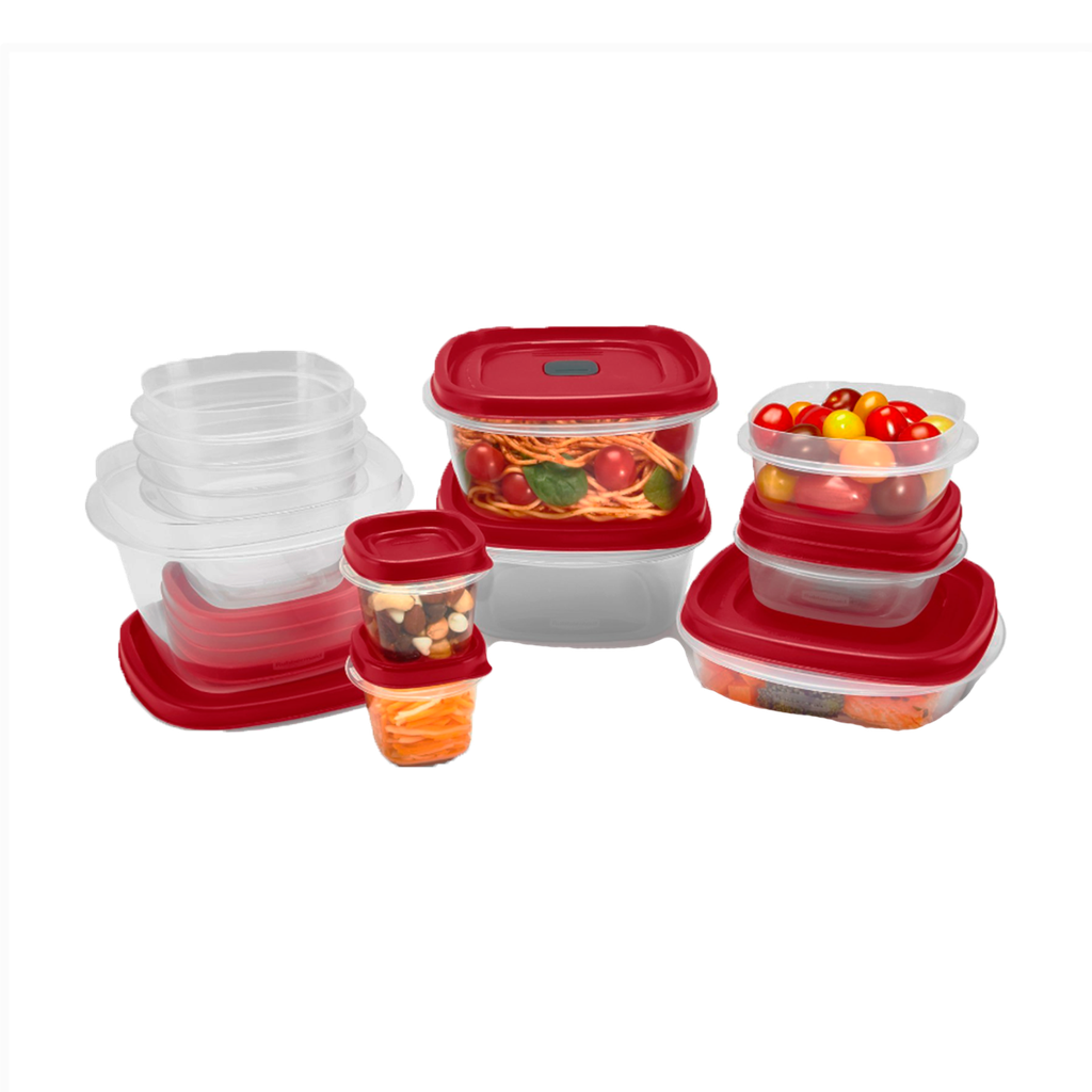 Set de 24 Recipientes con tapa distintos tamaños Easy Find Rubbermaid