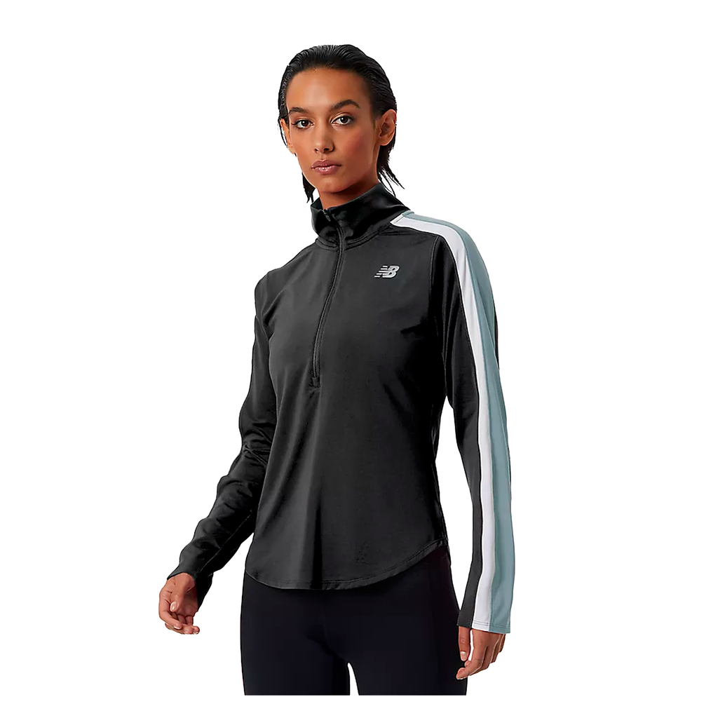 Chaqueta de mujer New Balance Accelerate Half Zip Negro