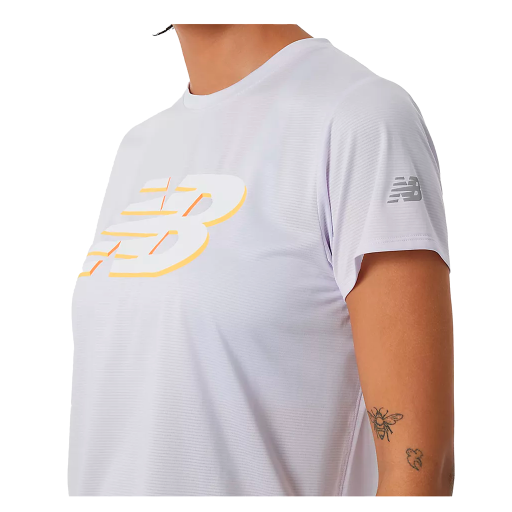 Camiseta de mujer New Balance Graphic Accelerate Lila