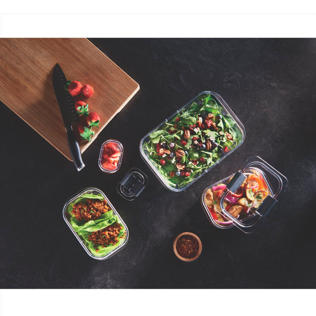 Envases 20 piezas de profundidad media con Cierre Hermético transparente Brilliance Rubbermaid