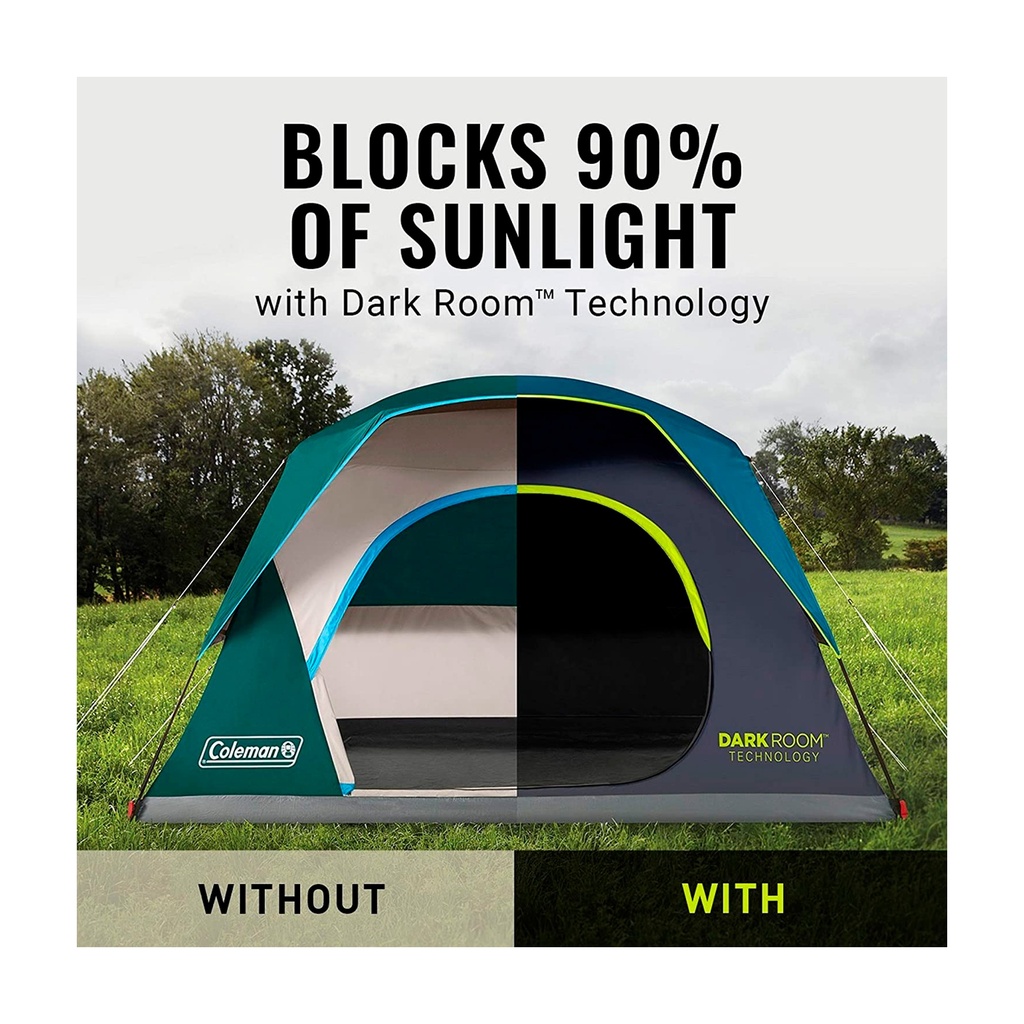 Carpa Coleman Dark Room Skydome para 4 personas Azul con Verde