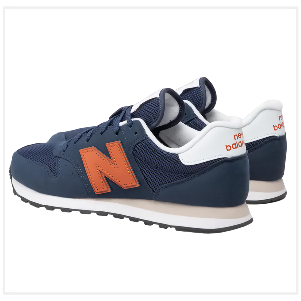 Zapato de Hombre New Balance 500 Azul Marino/Anaranjado