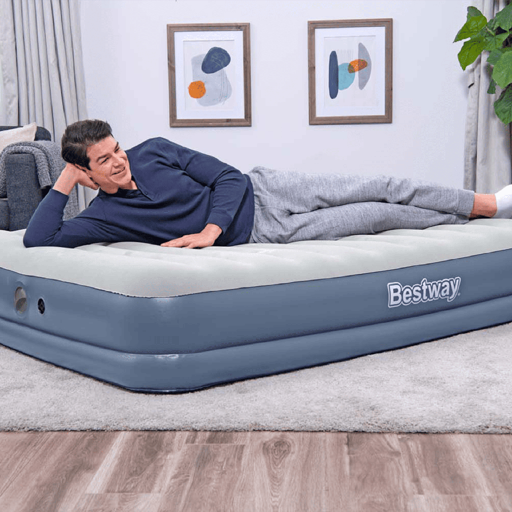 Colchón Inflable Queen con Bomba Recargable Bestway Tritech 2.03m x 1.52m x 36cm 