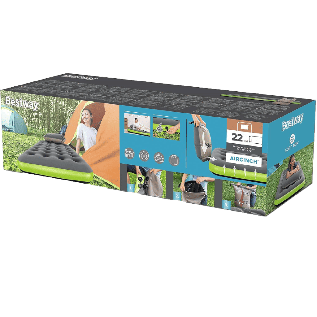 Colchón Inflable Individual Bestway Roll & Relax Pavillo 1.88m x 99cm x 22cm
