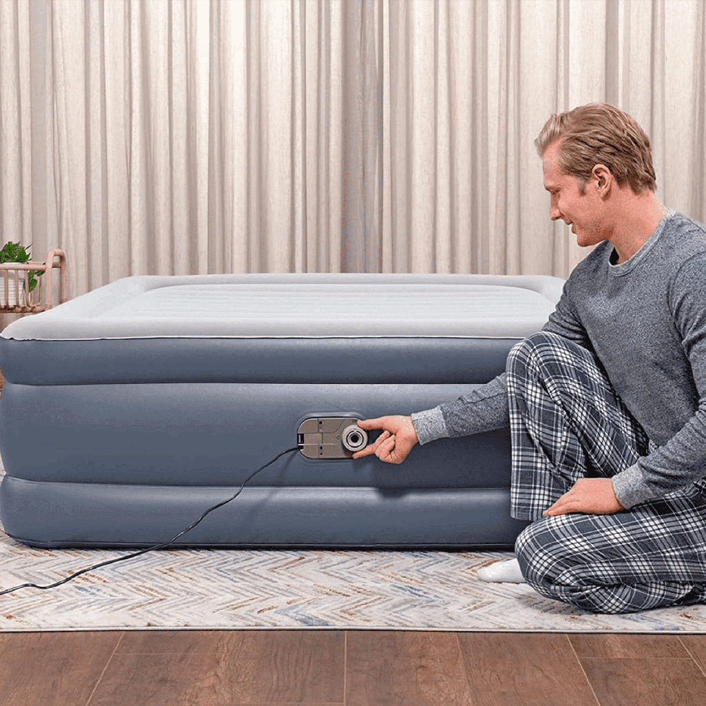 Colchón Inflable Queen con Bomba De Aire Integrada Bestway Tritech 2.03m x 1.52m x 46cm