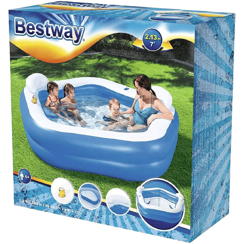 Piscina Inflable Familiar Bestway Backyard Oasis 2.13m x 2.06m x 69cm 