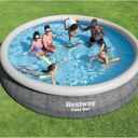 Set de Piscina Inflable Redonda y Bomba de Filtrado Bestway Fast Set 4.57m x 84cm