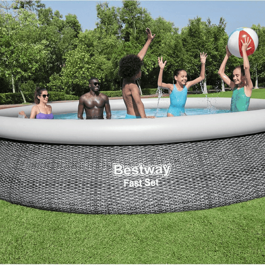 Set de Piscina Inflable Redonda y Bomba de Filtrado Bestway Fast Set 4.57m x 84cm