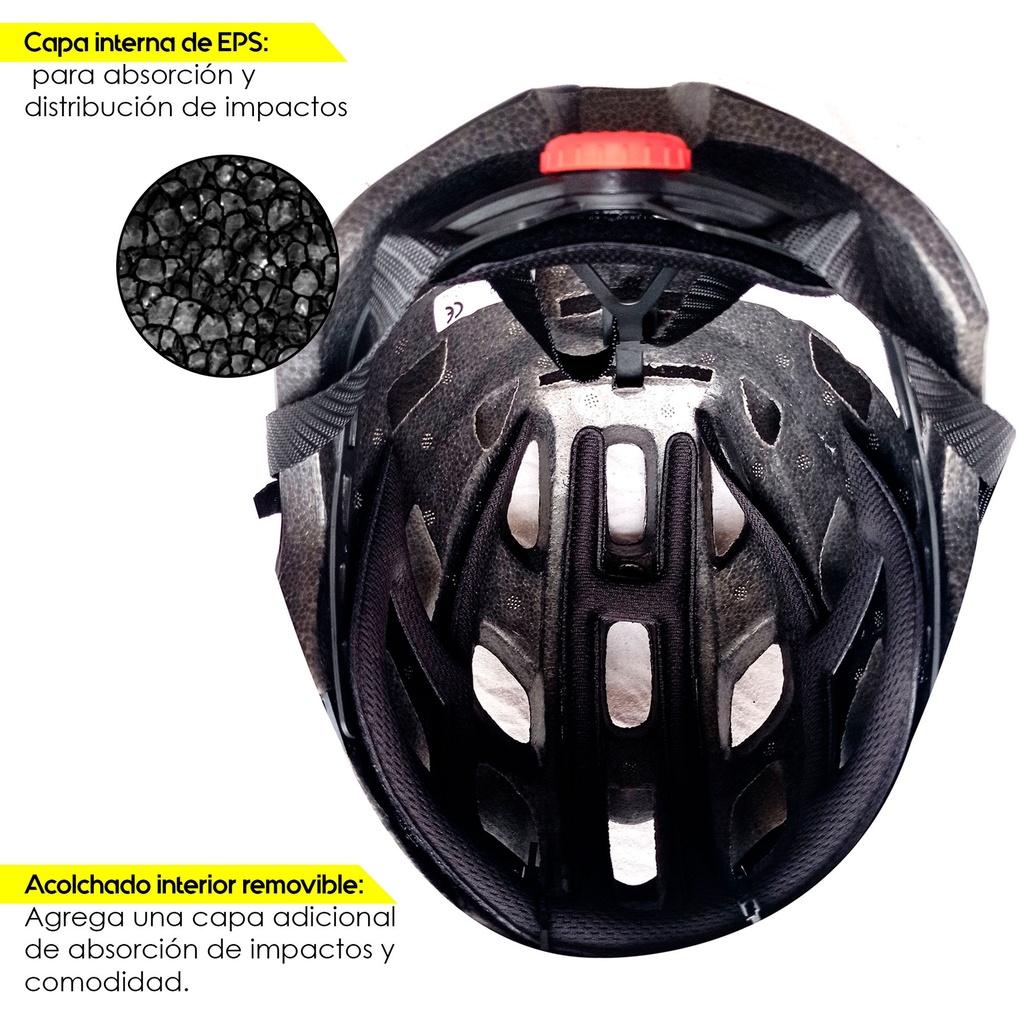 Casco de Bicicleta para Adultos BKS MTB H360 (Negro-Azul)