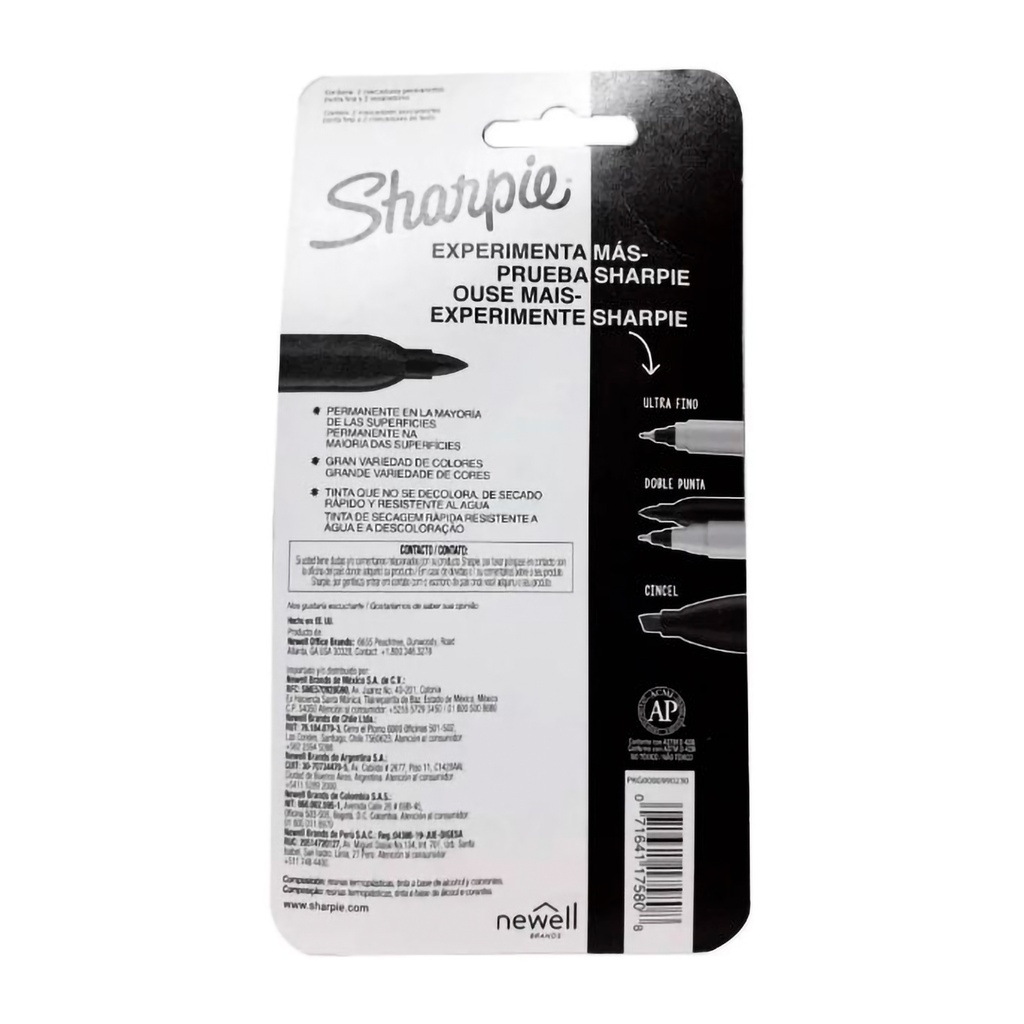 Kit de Marcadores Sharpie Tx4 (2 Finos/1 de Bolsillo/1 Resaltador Tank)