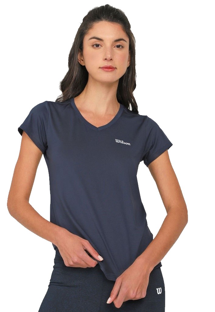 Playera Wilson Cuello V Ultra Dama 59003 Marino