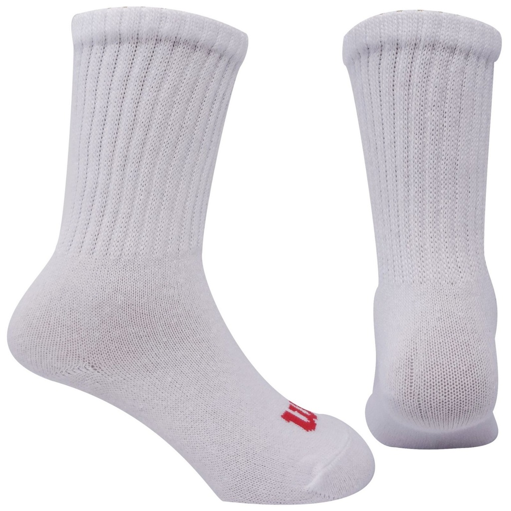 Medias Largas Deportivas Escolar Niños Wilson Blancas 3 Pares