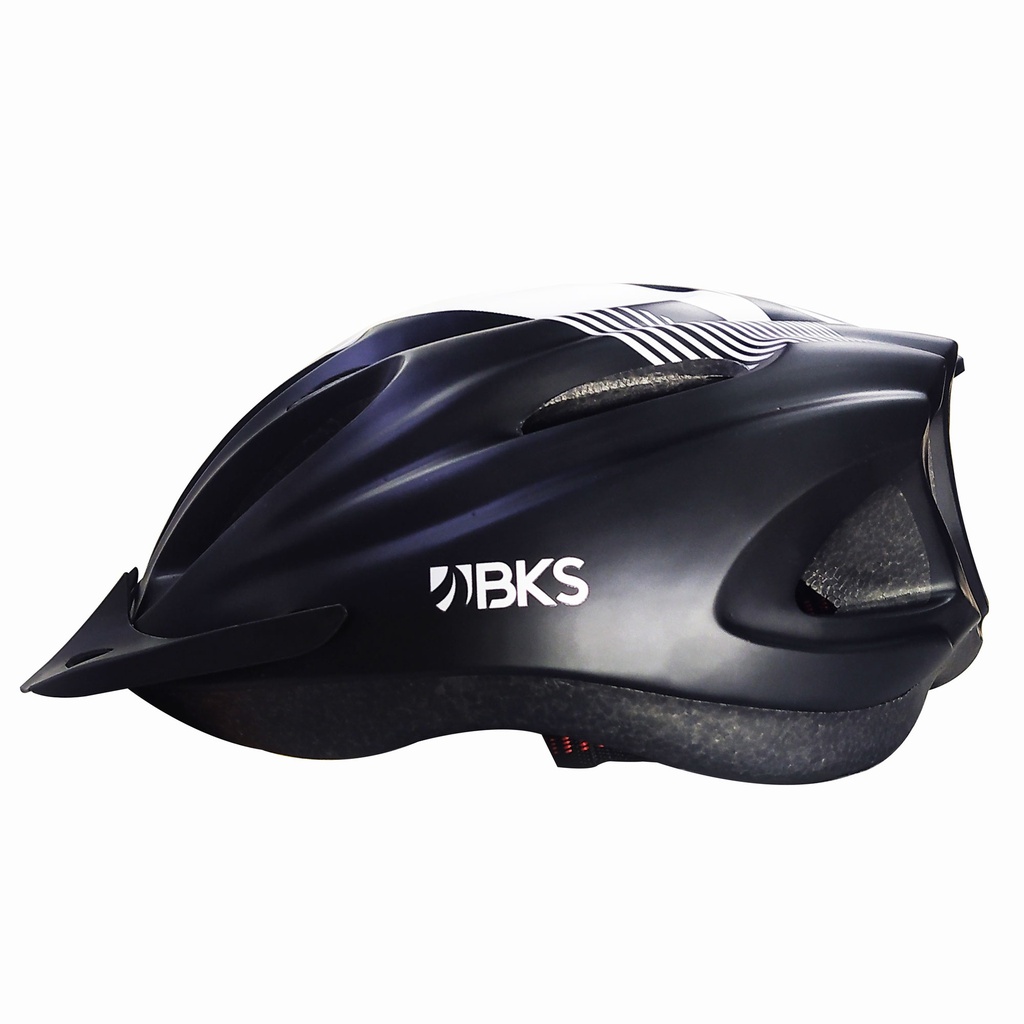 [33674] Casco de Bicicleta Adultos Bks Racing H350 (M) (Negro y Blanco)