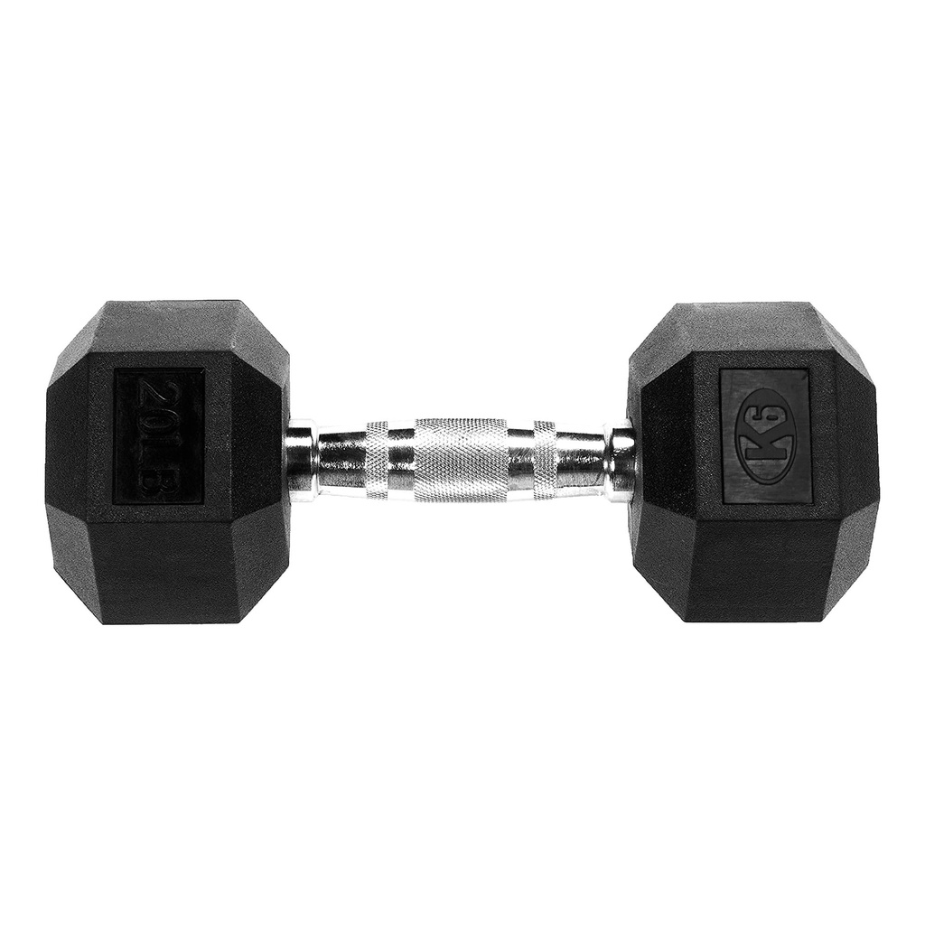 [66843] Mancuerna Pesas GYM Hex Encauchetada (20 lb) K6