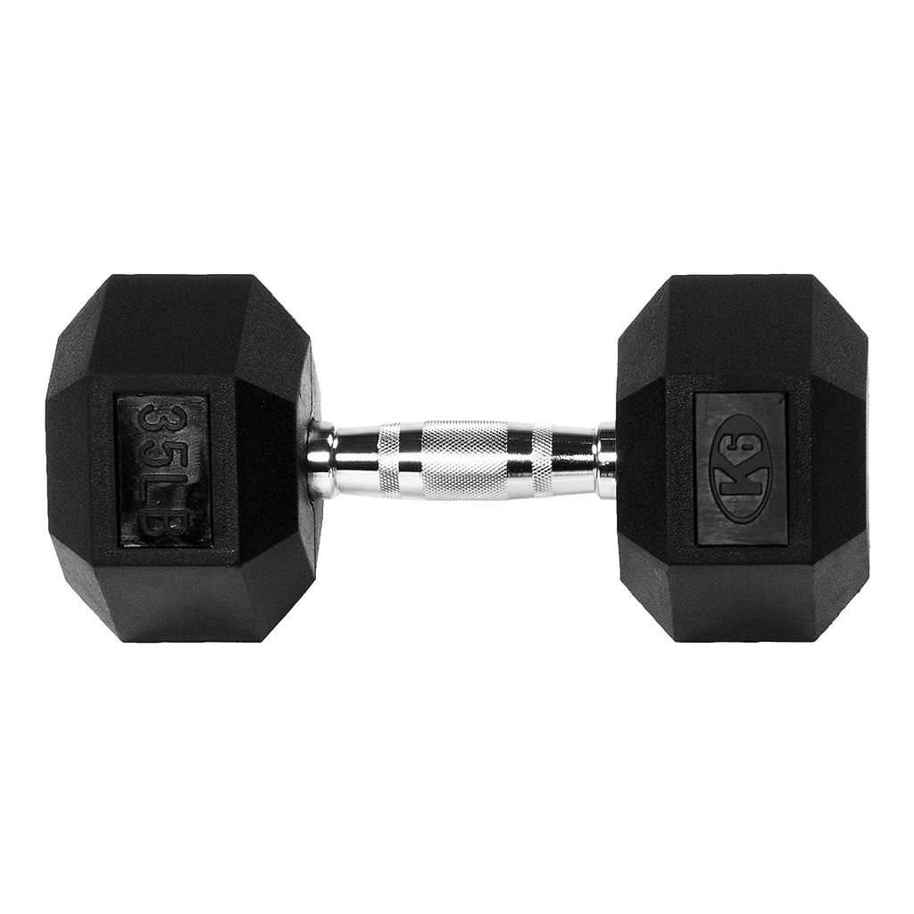 [66846] Mancuerna pesa gym hexagonal encauchetada K6 35 lb