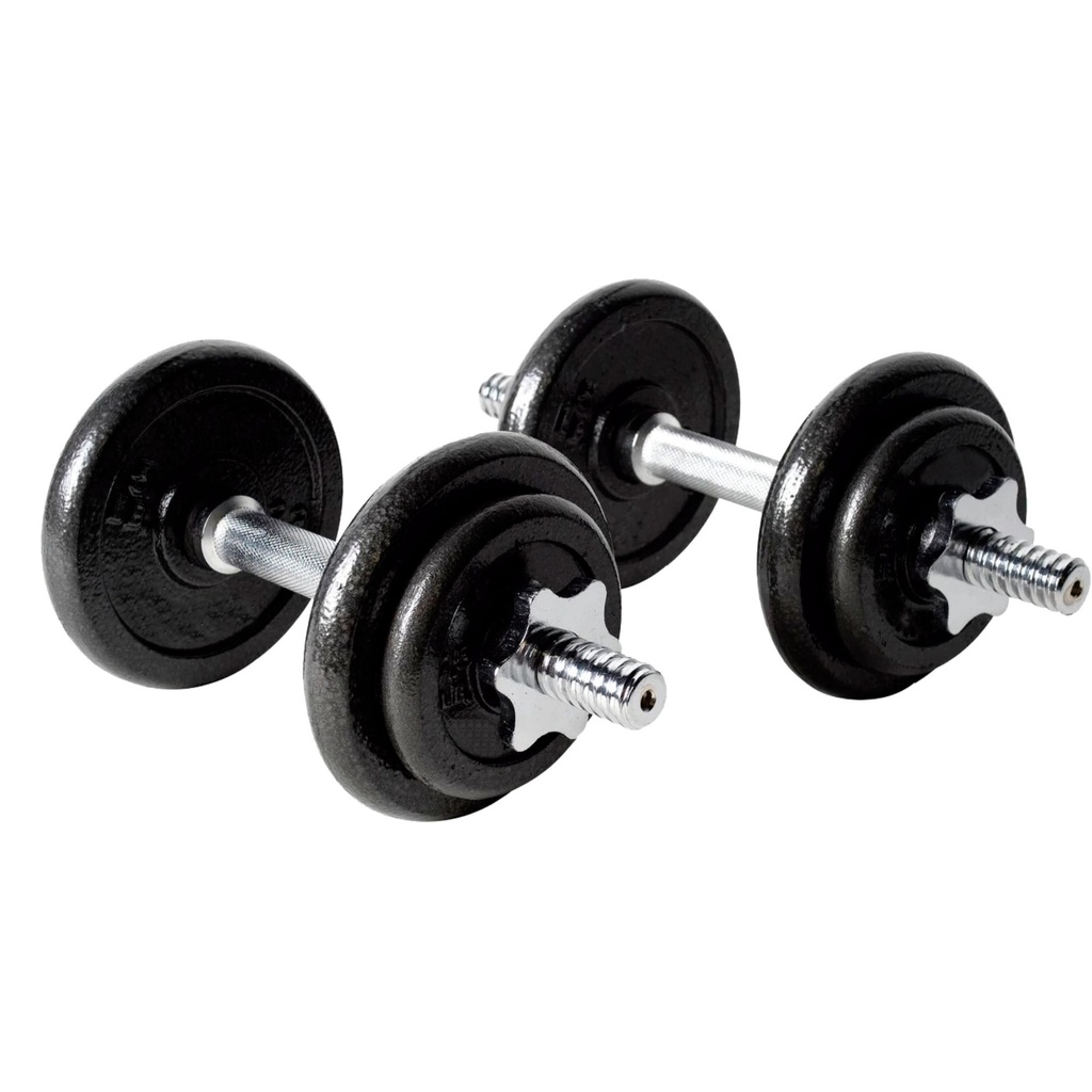 [66620] Set de mancuernas de hierro de 20 kg K6 en maleta plastica