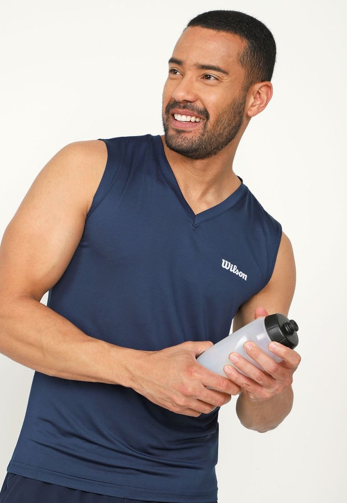 Playera Wilson Sin Mangas Ultra Light Caballero 59051 Azul Marino