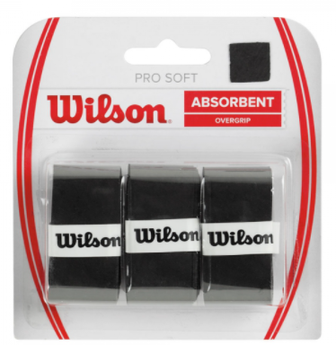 Pro Overgrip Wilson p/Raqueta Tenis Pro Soft Absorbent 3PK (Negro)
