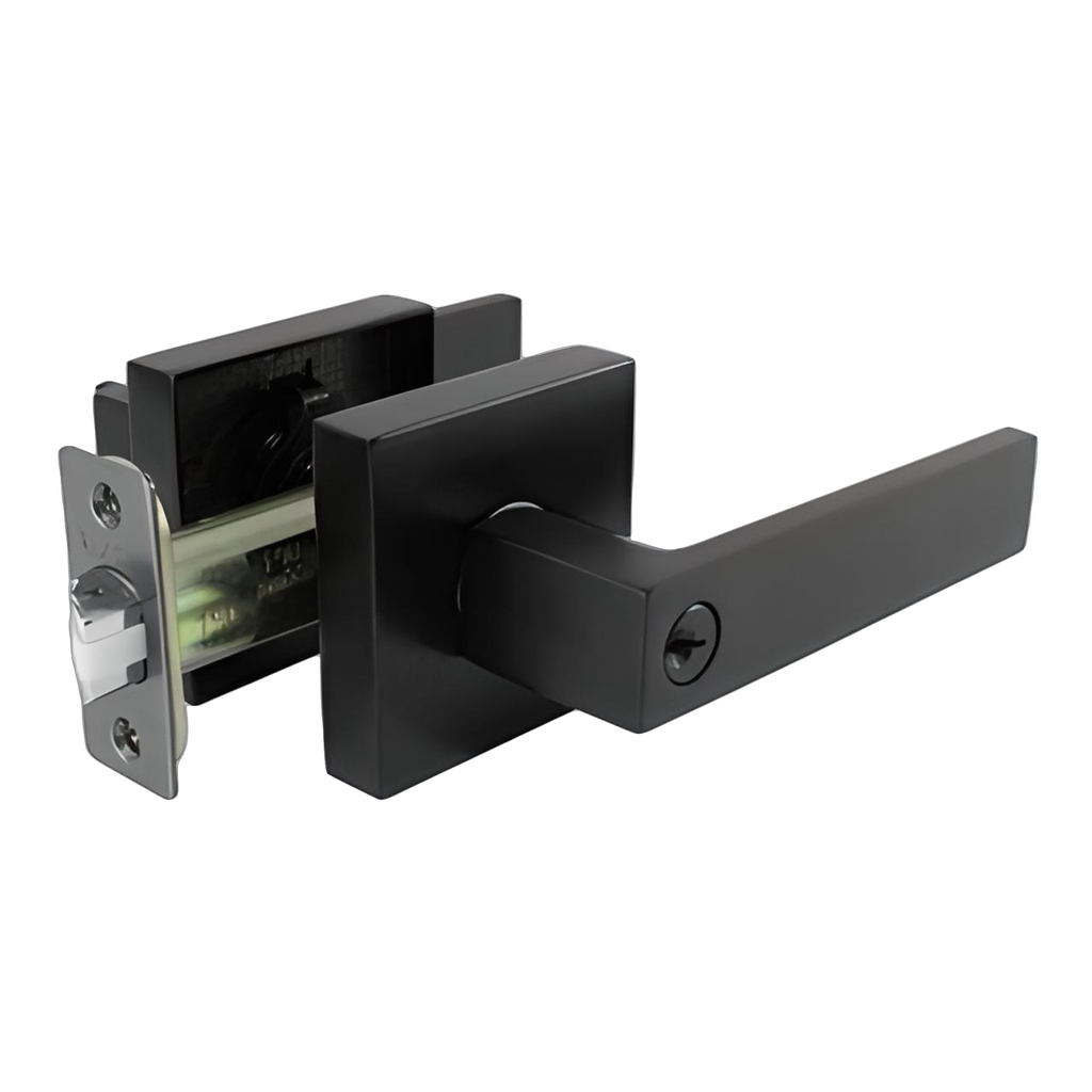 Cerradura Manilla Venezia Visalock Baño Negro Mate