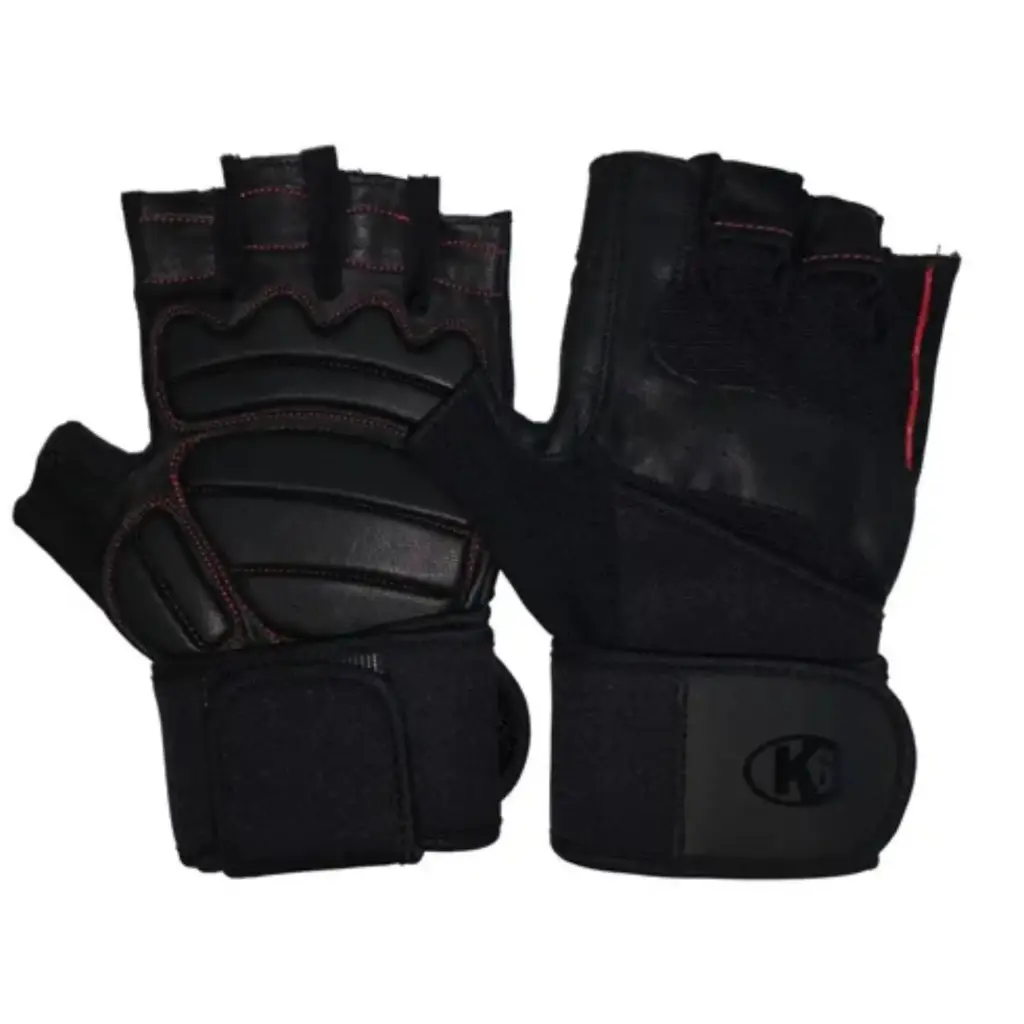 [65070] Guantes Doble Muñequera K6 Ice Border III (Negro y Rojo, L)