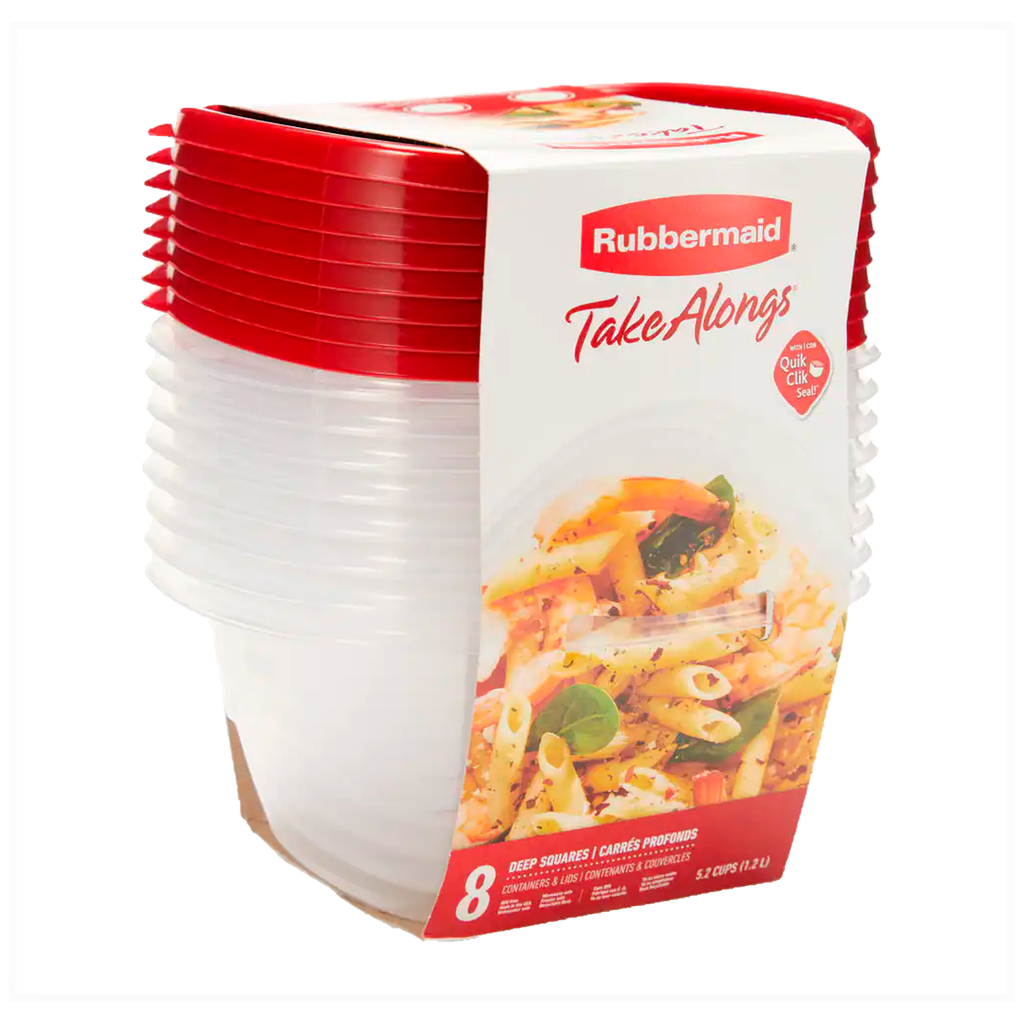Set de Envases 16 Piezas Cuadradas Takealongs Rubbermaid (1.253 ml)