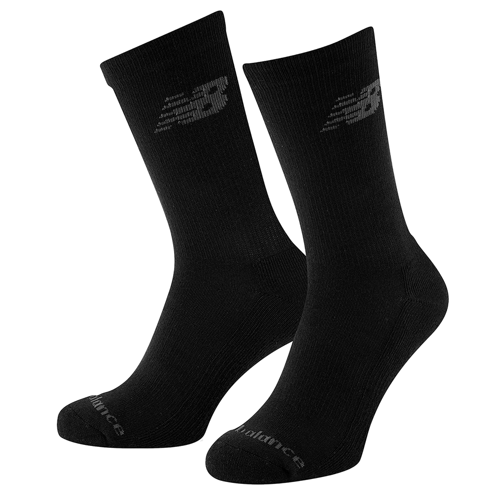 Medias Altas New Balance Performance Cotton Cushioned Crew Unisex 2 Pack Negro