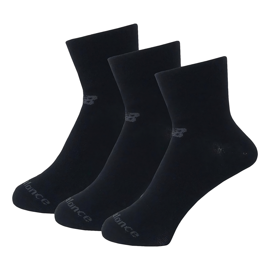 [LAS95233-BK-L] Medias Altas New Balance Performance Cotton Flat Knit Ankle 3 Pack Negro (L)