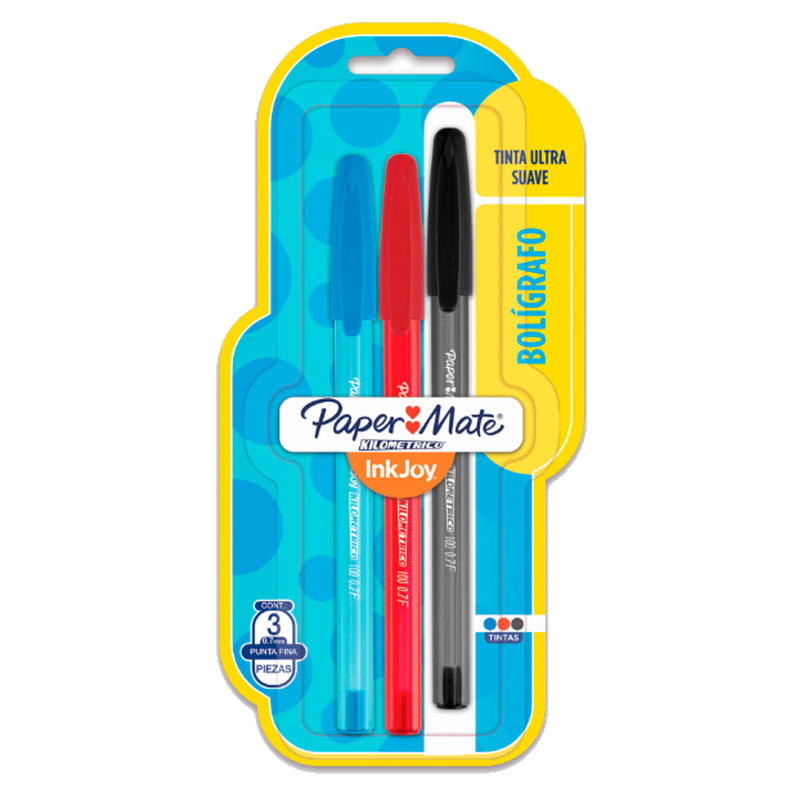 Bolígrafo Kilométrico 100 ST Punta Fina Tx3 Surtido Negro Azul Rojo