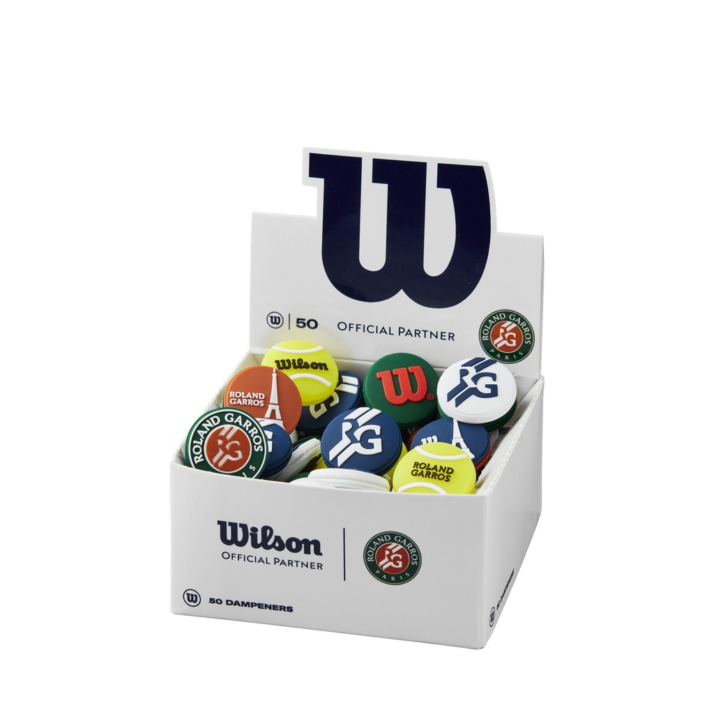 Caja 50 unidades de Antivibradores Torneo Roland Garros X Wilson para Raquetas de Tenis