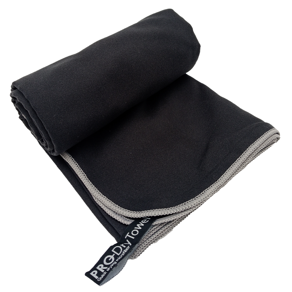 [67535] Toalla Individual de Microfibra K6 (M) (NEGRO Y GRIS)