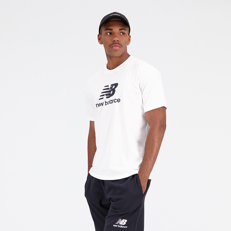 Camiseta manga corta New Balance Essentials Stacked Logo Blanco (8 unidades)