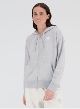 [WJ31530-AG-L] Chaqueta Mujer New Balance Essentials Stacked Logo French Terry (GRIS, L)