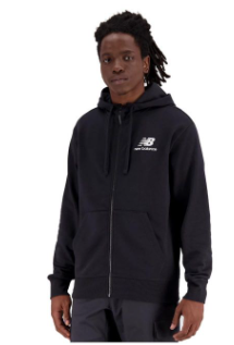 Chaqueta New Balance Essentials Stacked Logo French Terry Negro (8 unidades)