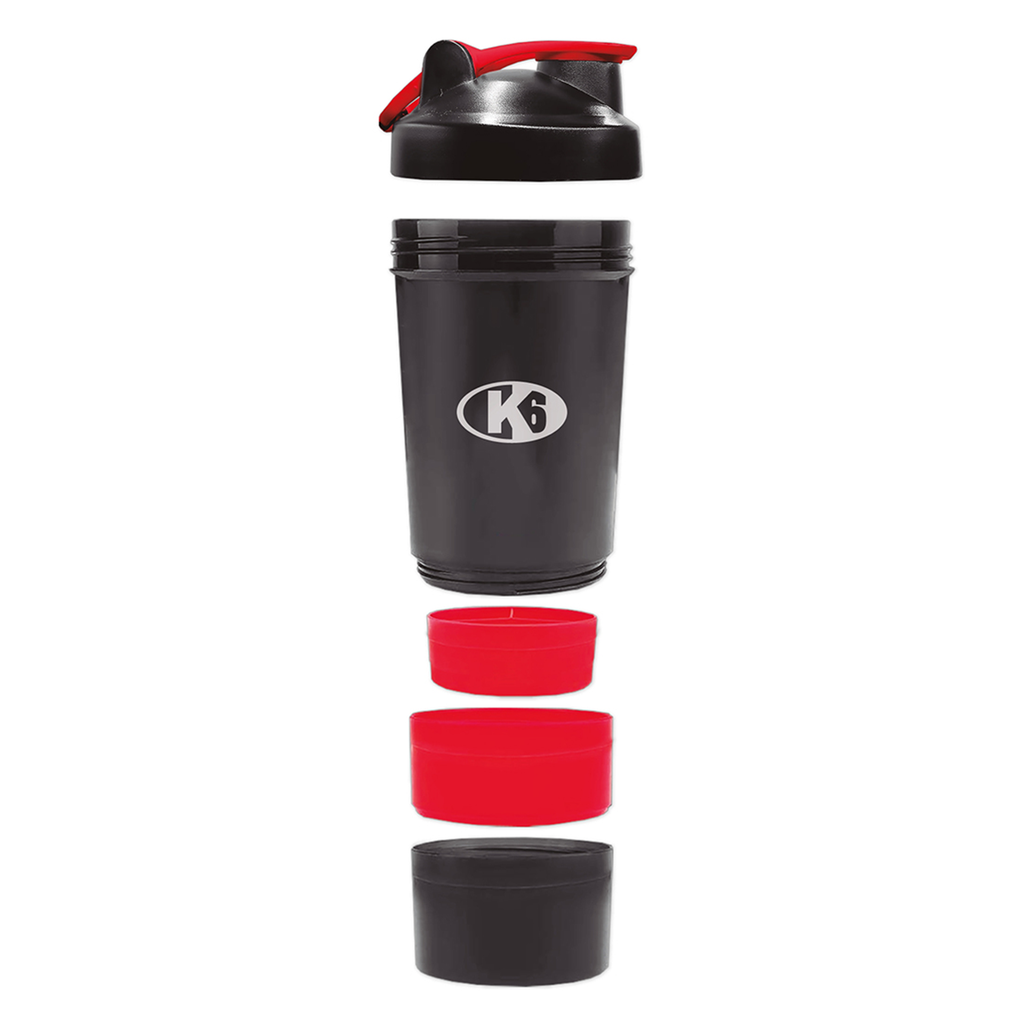 [67965] Vaso Mezclador 450 ml K6 Pro Sport 6 en 1 (Negro y Rojo)