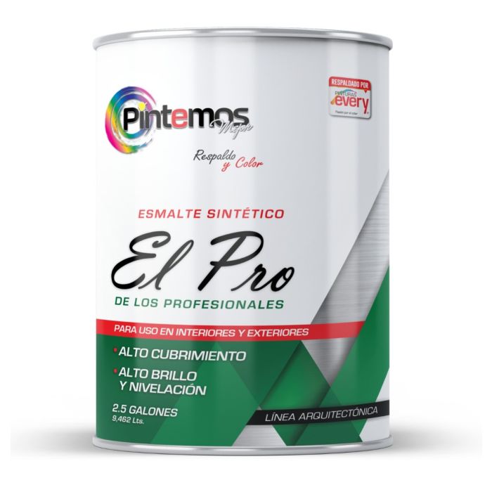 Pintura Esmalte alquídico Pintemos Pro 1/4 Galón