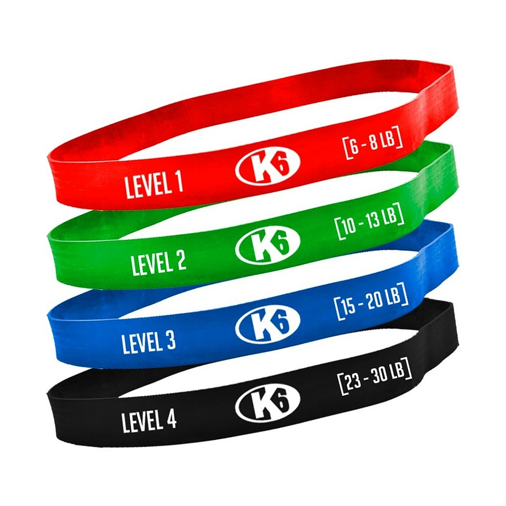 [66150] Set de Bandas de Resistencia K6 (ROJO/VERDE/AZUL/NEGRO)