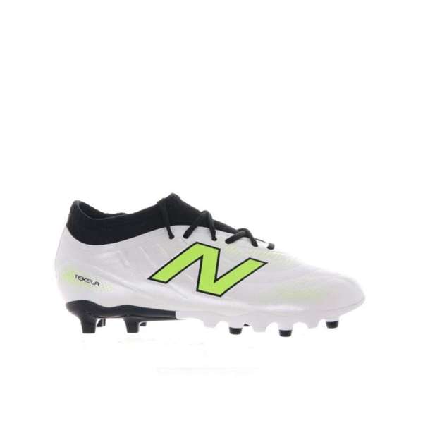 [SJT3FSP5-M-10.5] Tacos de Futbol New Balance Tekela Team Low Laced Junior FG v5 (Blanco y Negro, 10.5)