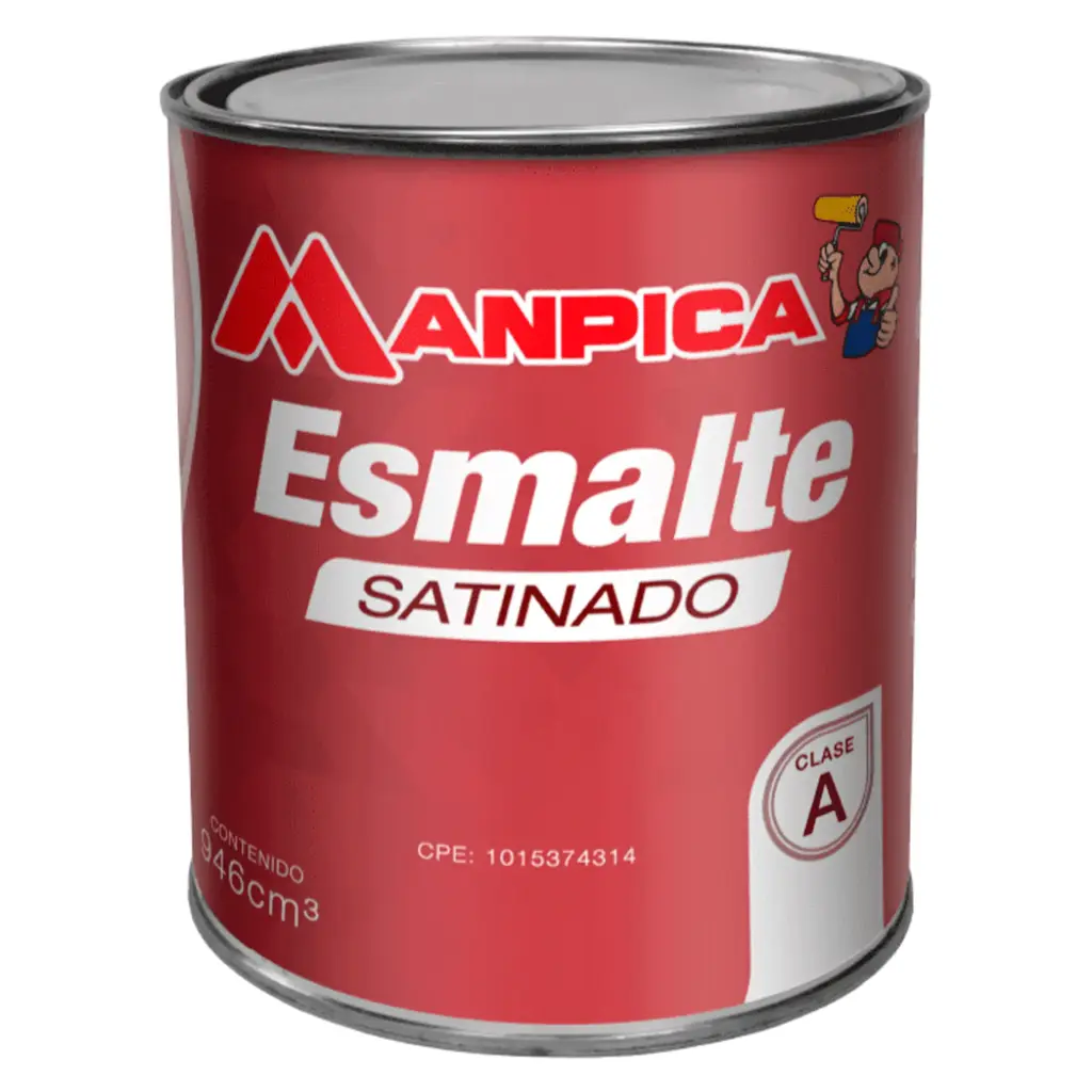 Pintura Esmalte Satinado Manpica Premium Tipo A Negro 1/4 Galón   