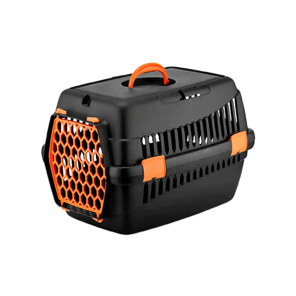 [5097-N] Caja de Transporte para Mascotas Brezza Pet Mediana (NARANJA)