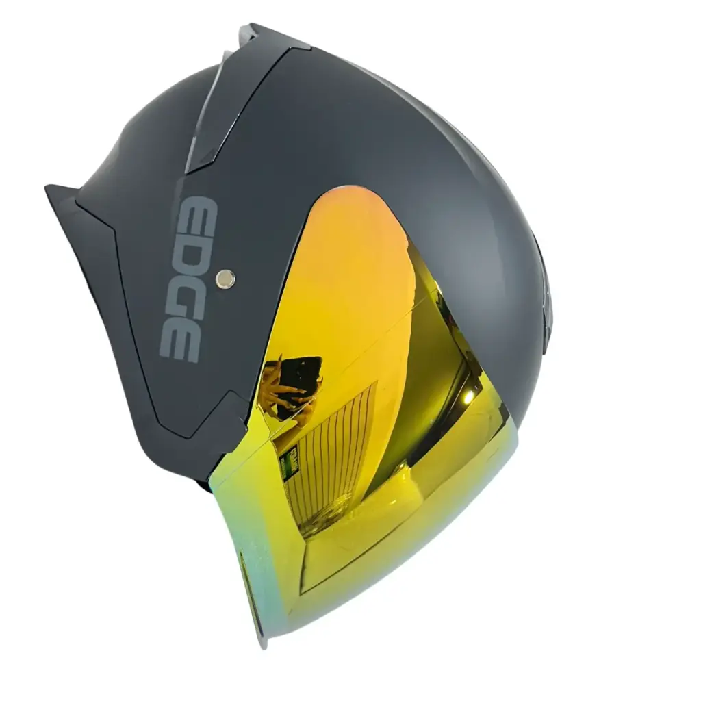 Casco Semi Integral Edge Bonnie Visor Naranja Litmo Luz Led 