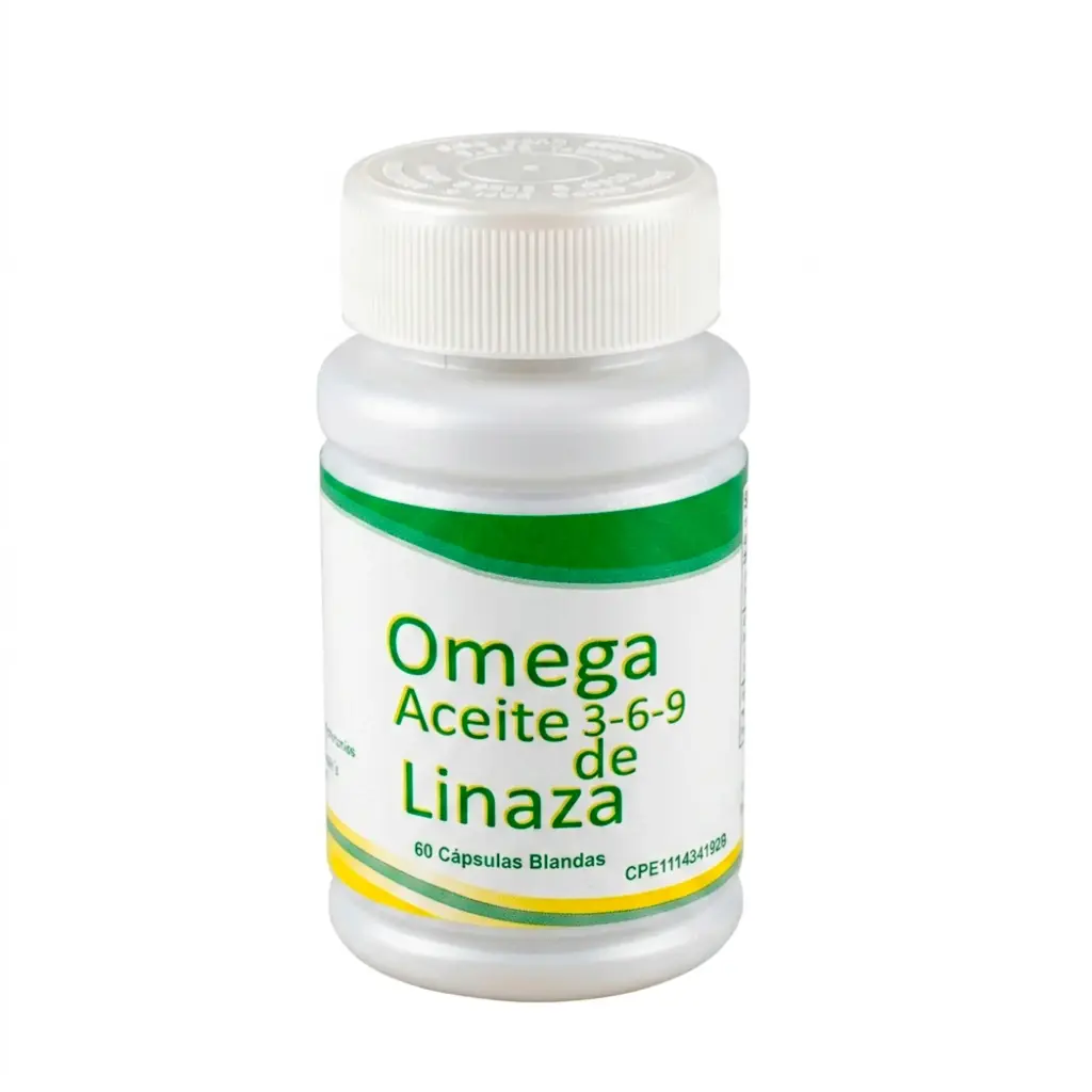 Omega 3 6 9 Aceite de Linaza Laboratorios Baron's 100% Puro 1000mg 60 Cápsulas Blandas