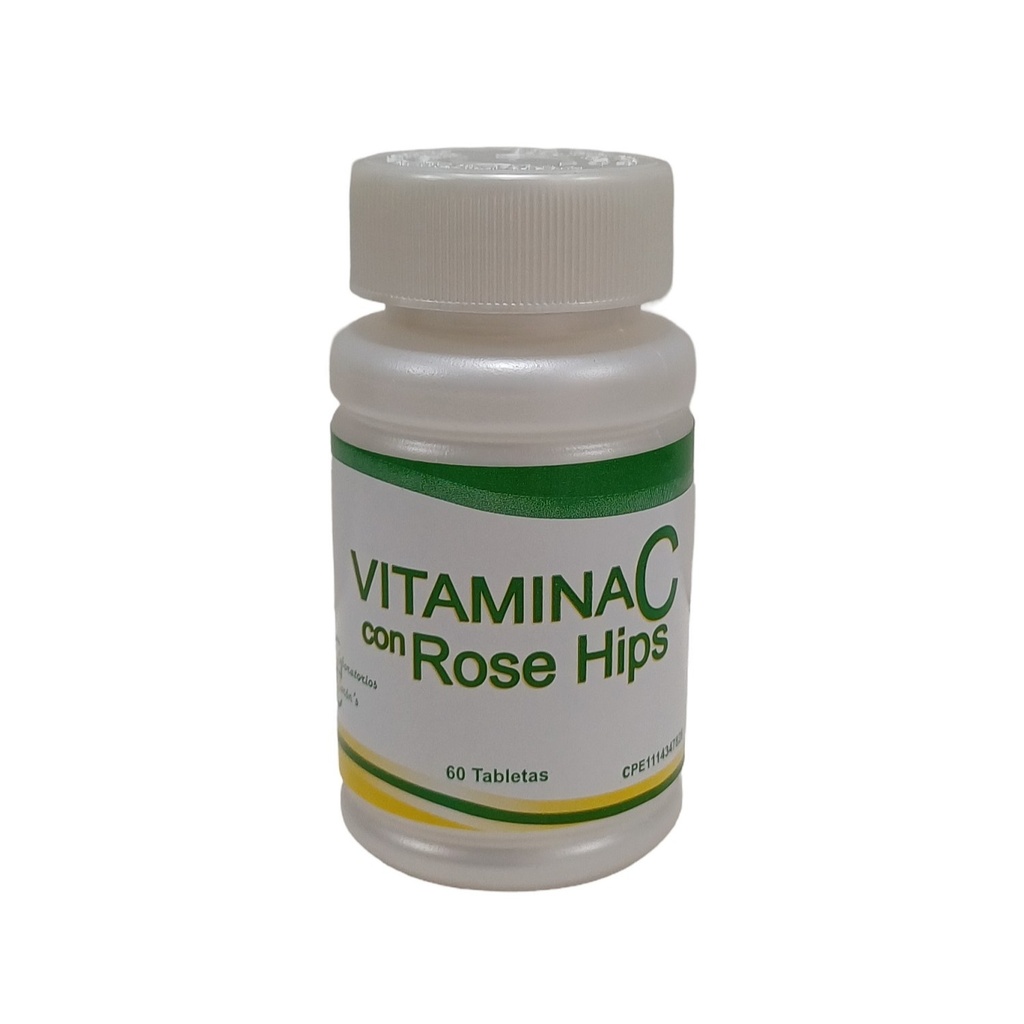 Vitamina C + Rose Hips Laboratorios Baron's 500mg 60 Tabletas