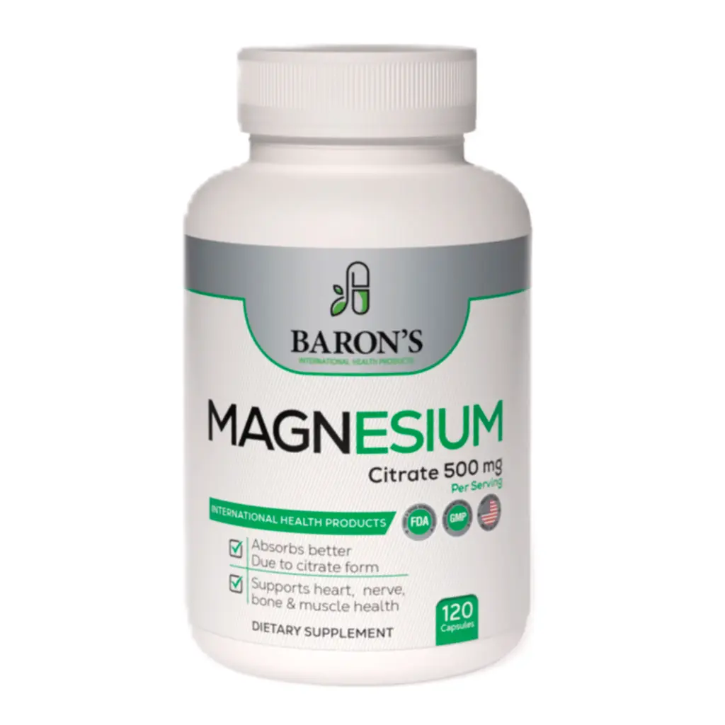 [035-LB-BIHP] Citrato de Magnesio Baron's 500mg 120 Cápsulas 
