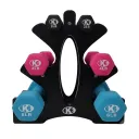 Kit de Mancuernas de Neopreno K6 (2x2lb, 2x4lbs, 2x6lbs) más Base / soporte