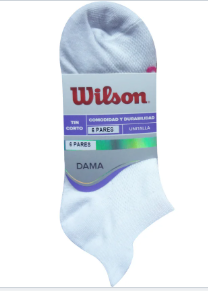 Medias cortas de Fibras Sintéticas Wilson No Show Dama P6 Unitalla